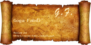 Goga Fabó névjegykártya